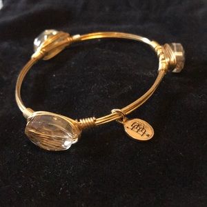 Gold Stone Bourbon & Bowties Bangle Bracelet